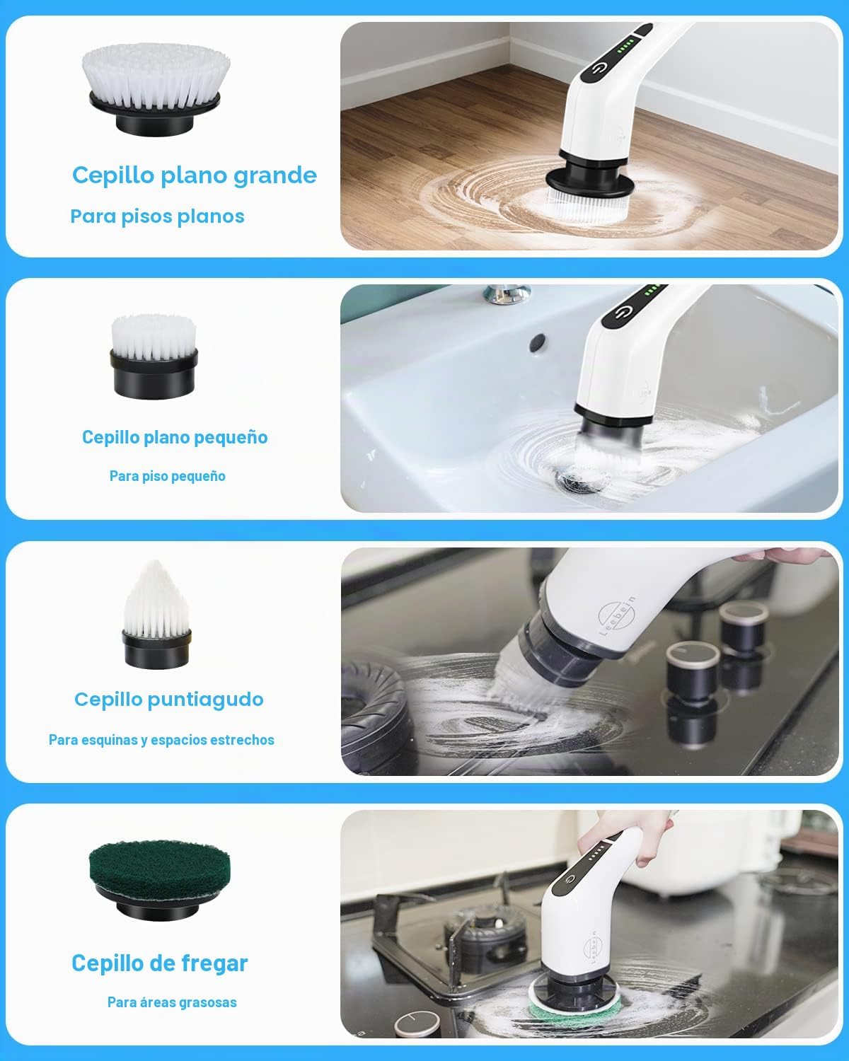 LavaBravo™ | Fregadora Eléctrica Inalámbrica | Adiós a Frotar y Agacharte para Limpiar