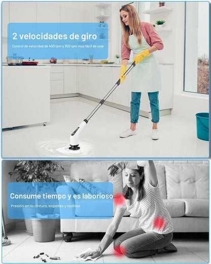 LavaBravo™ | Fregadora Eléctrica Inalámbrica | Adiós a Frotar y Agacharte para Limpiar